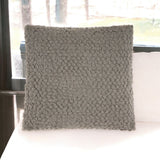 20" Light Gray Cotton Blend Curly Loops Throw Pillow