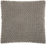 20" Light Gray Cotton Blend Curly Loops Throw Pillow