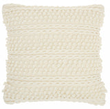 Ivory Textured Dots And Stripes Throw Pillow