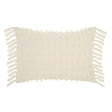 14" X 20" White Cotton Throw Pillow