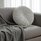 16" X 16" Light Gray Round Velvet