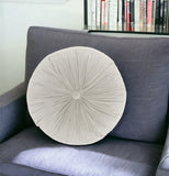 16" X 16" Light Gray Round Velvet