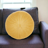 16" X 16" Mustard Yellow Round Velvet