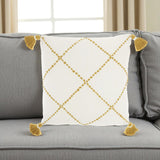 Boho Mustard Cotton Accent Throw Pillow