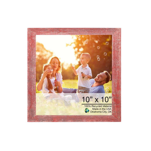 10��� X 10���  Rustic Farmhouse Red Wood Frame