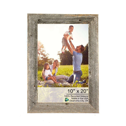10��� X 20��� Rustic Farmhouse Dark Gray Wood Frame