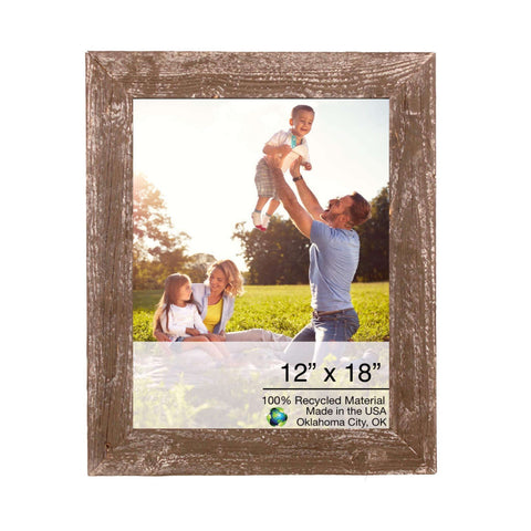 12��� X 18��� Rustic Farmhouse Brown Wood Frame