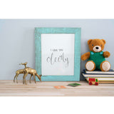 13��� X 19��� Rustic Farmhouse Light Aqua Blue Wood Frame