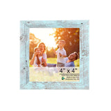 4" x 4" Blue Solid Wood Tabletop Picture Frame