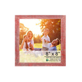 8" x 8" Red Solid Wood Tabletop Picture Frame