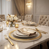 13" Clear And Gold Glass Charger Plate