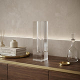 10" Clear Cylinder Crystal Glass Table Vase