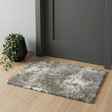 2' X 3' Gray And Ivory Distressed Abstract Scatter Rug