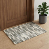 2' X 3' Gray And Ivory Geometric Pattern Scatter Rug