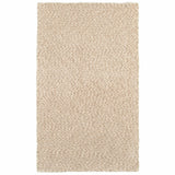 3' X 5' Beige Shag Hand Tufted Area Rug