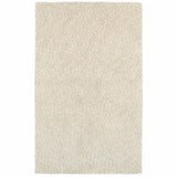 3' X 5' Ivory Shag Hand Tufted Area Rug