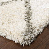 4' X 6' Ivory And Gray Geometric Lattice Area Rug