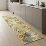 8' Gold And Ivory Runner Rug