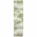 8' Blue And Green Runner Rug