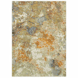 3' X 5' Gold And Ivory Area Rug