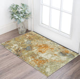 3' X 5' Gold And Ivory Area Rug