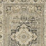 5' X 8' Beige And Gray Medallion Distressed Area Rug
