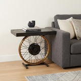 22" Black Solid Wood End Table