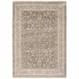 5' X 8' Beige Grey Machine Woven Oriental Indoor Arean Rug