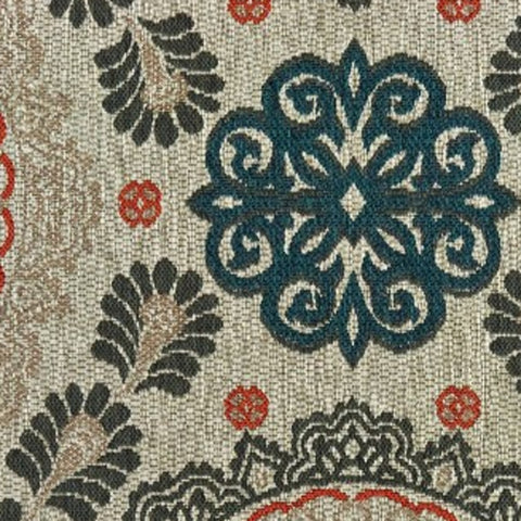 3' X 5' Blue And Gray Damask Indoor Outdoor Area Rug