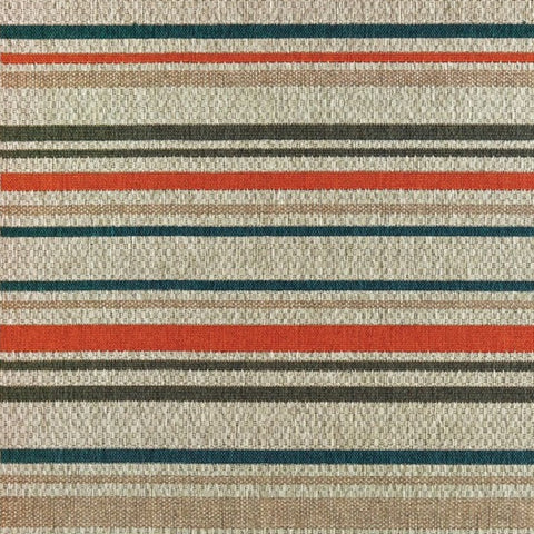 5' X 7' Blue And Gray Striped Indoor Outdoor Area Rug