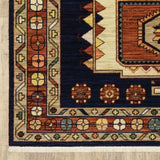 3' X 5' Blue And Red Medallion Area Rug