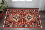 3' X 5' Red And Blue Oriental Area Rug