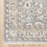 3' X 5' Blue And Ivory Oriental Distressed Area Rug