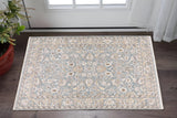 3' X 5' Blue And Ivory Oriental Distressed Area Rug