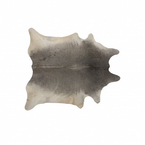 6' X 7' Gray Cowhide Handmade Area Rug