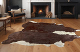 6' X 7' Brown And White Cowhide Area Rug