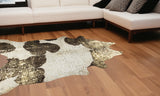6' X 7' Gold And White Cowhide Area Rug