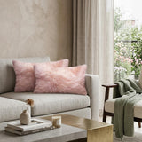 Set of Two 12" X 20" Blush Cowhide Throw Pillow
