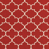 7' X 10' Red And Ivory Indoor Outdoor Area Rug