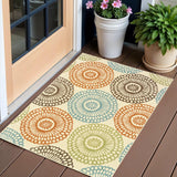 2' X 4' Beige Indoor Outdoor Area Rug