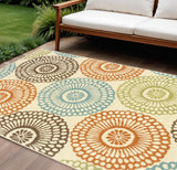 8' X 11' Beige Indoor Outdoor Area Rug
