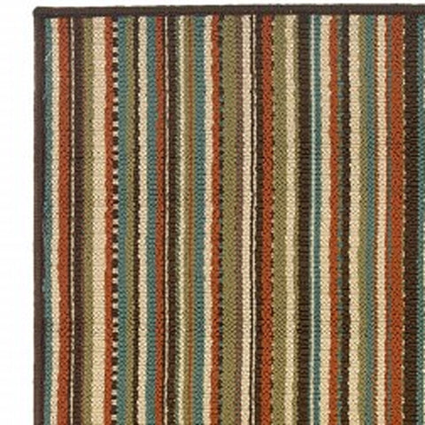 8' Green Indoor Outdoor Runner Rug