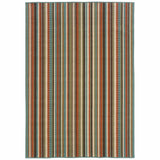 5' X 8' Green Indoor Outdoor Area Rug