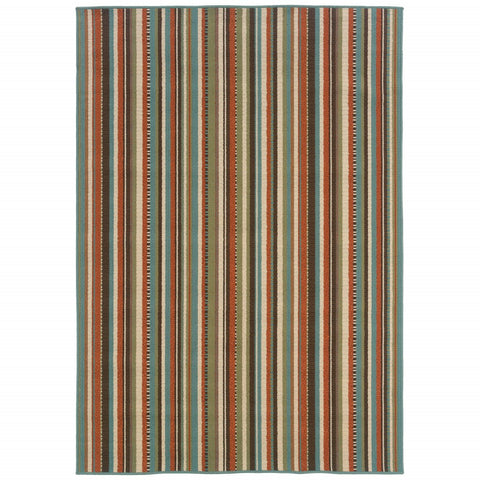 5' X 8' Green Indoor Outdoor Area Rug