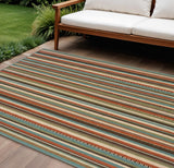 8' X 11' Green Indoor Outdoor Area Rug