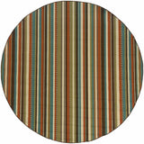 8' X 8' Green Round Indoor Outdoor Area Rug