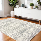 4' X 6' Ivory And Gray Abstract Strokes Area Rug