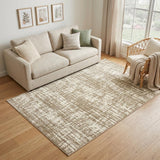 5' X 8' Ivory And Gray Abstract Strokes Area Rug