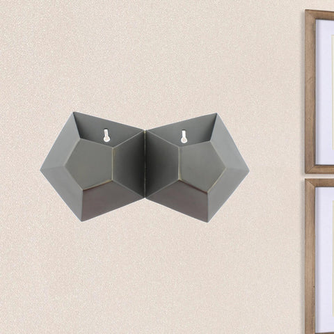 6" X 12" Gray Iron Hexagon Hanging Tapestry
