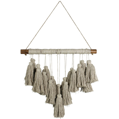 20" X 4" Beige Cotton Novelty Hanging Tapestry